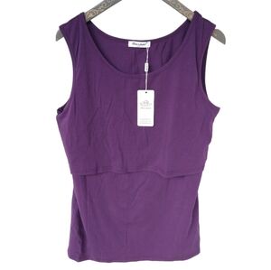 Bearsland Purple Sleeveless Maternity Nursing Tank Top Size XL